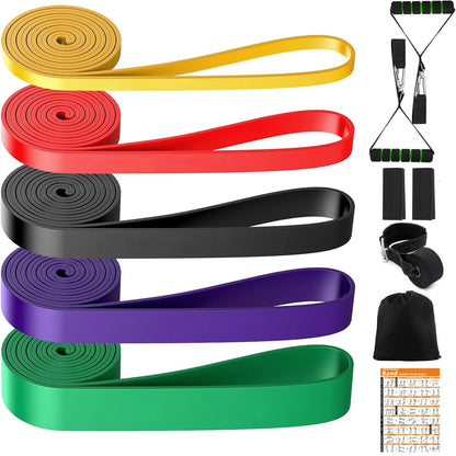 WOSWEIR-Elastic Training Gum Resistance Bands Gym Home Fitness Expander Yoga Pull Up Assist Rubber Crossfit Workout Equipment