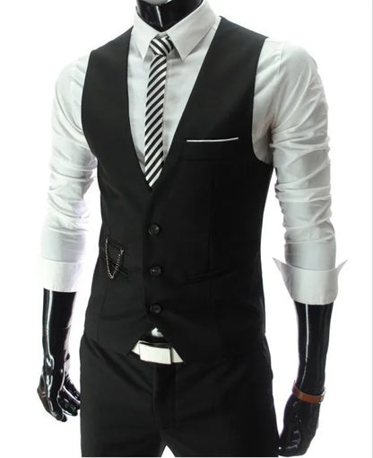 New Arrival Dress Vests For Men Vest Slim Fit Mens Suit Vest Male Waistcoat Gilet Homme Casual Sleeveless Formal Business Jacket