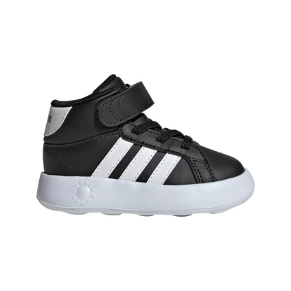 adidas Grand Court Mid Top Sneaker Black/White/Black 12.5 US Unisex Little Kid